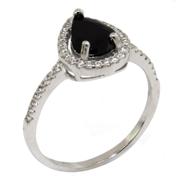 ANILLO DE COLOR NEGRO EN FORMA DE GOTA CON MIROCIRCONIAS A LOS LADOS 1-08149 2 ANILLO DE COLOR NEGRO EN FORMA DE GOTA CON MIROCIRCONIAS A LOS LADOS 1-08149