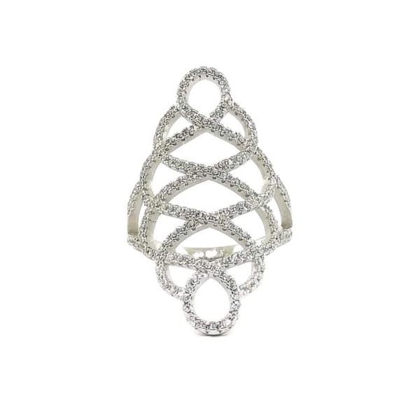 ANILLO CON CALADO CON ROMBOS DE CIRCONIAS BLANCAS Y DOS CIRCULOS 1-11766 2 ANILLO CON CALADO CON ROMBOS DE CIRCONIAS BLANCAS Y DOS CIRCULOS 1-11766