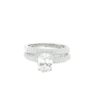 ANILLO JACKET CON CIRCONIA OVALADA Y MICRO CIRCONIAS 1-12275