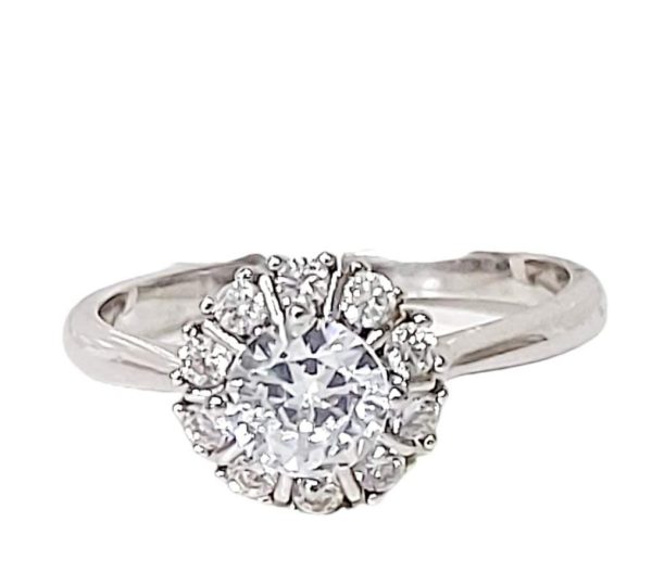 ANILLO CON CIRCONIA BLANCA REDONDA CON CIRCONIAS ALREDEDOR 1-10333 2 ANILLO CON CIRCONIA BLANCA REDONDA CON CIRCONIAS ALREDEDOR 1-10333