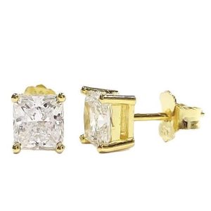 ARETES DE PLATA 9.25 CON BAÑO DE COLOR ORO 2-40018