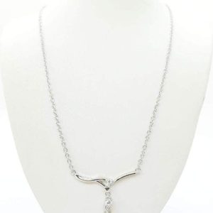 GARGANTILLA CON DIJE ENTRELAZADO Y CIRCONIA CON 2 CIRCONIAS GRANDES AL FINAL 1-11813