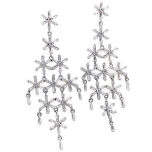 ARETES LARGOS CON 10 FLORES DE BAGUETTES 1-11719