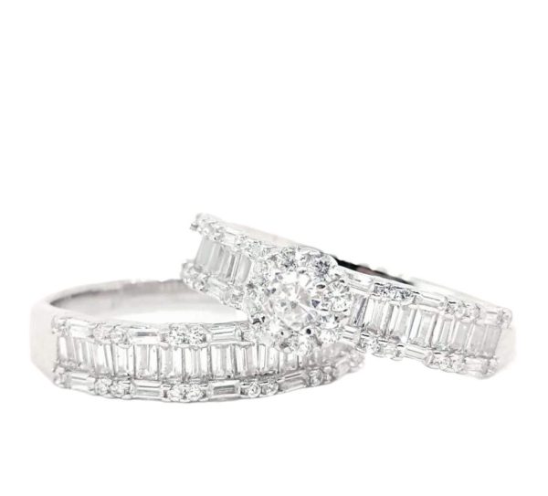 ANILLO JACKET CON BAGUETTES EN MEDIO Y CIRCONIAS ALREDEDOR CON 1 FLOR 1-11765 2 ANILLO JACKET CON BAGUETTES EN MEDIO Y CIRCONIAS ALREDEDOR CON 1 FLOR 1-11765