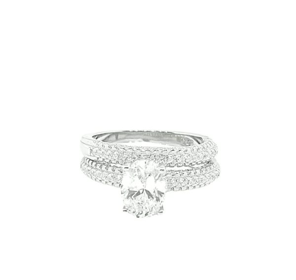 ANILLO JACKET CON CIRCONIA OVALADA Y MICRO CIRCONIAS 1-12275 2 ANILLO JACKET CON CIRCONIA OVALADA Y MICRO CIRCONIAS 1-12275