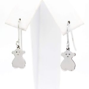 ARETES DE GANCHO DE PLATA 925 CON UN TOUS LISO 1-04577