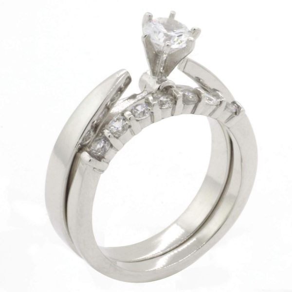 JACKET ANILLO LISO CON UNA CIRCONIA ABIERTO A LOS LADOS Y ARGOLLA CON SIETE CIRCONIAS 1-07905 2 JACKET ANILLO LISO CON UNA CIRCONIA ABIERTO A LOS LADOS Y ARGOLLA CON SIETE CIRCONIAS 1-07905