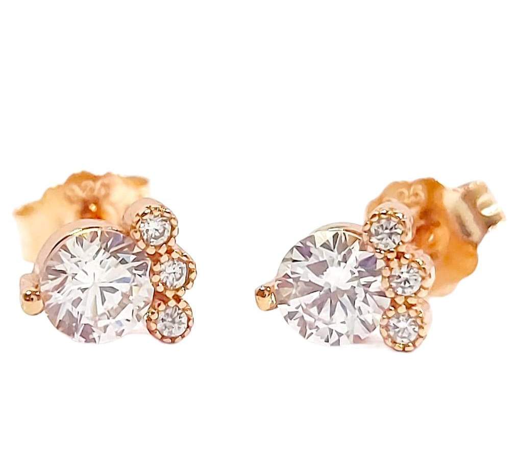 ARETES DE PLATA 9.25 CON BAÑO ROSA 2-40020 2 ARETES DE PLATA 9.25 CON BAÑO ROSA 2-40020