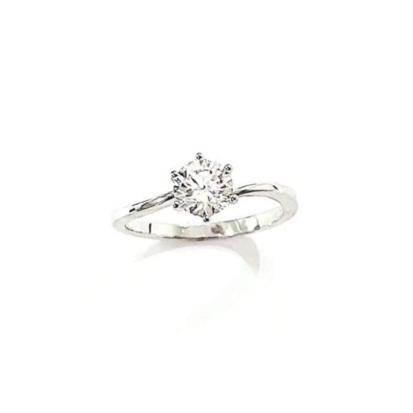 ANILLO PLATA LISA CON CIRCONIA BLANCA CON 6 PINES CON ONDAS 1-12460 2 ANILLO PLATA LISA CON CIRCONIA BLANCA CON 6 PINES CON ONDAS 1-12460