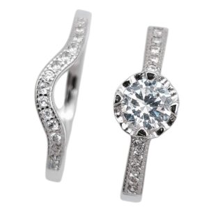 ANILLO JACKET CON MONTURA BAJA PLANO Y ARGOLLA CON ONDA QUE ENLAZA CON EL ANILLO 1-11350