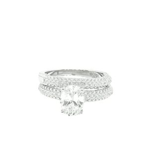 ANILLO JACKET CON CIRCONIA OVALADA Y MICRO CIRCONIAS 1-12275