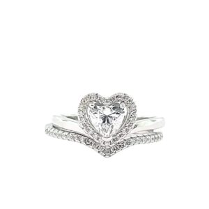JACKET ANILLO DE CORAZON CON CIRCONIAS A LOS LADOS Y ARGOLLA ENCAJA CON CORAZON 1-12268