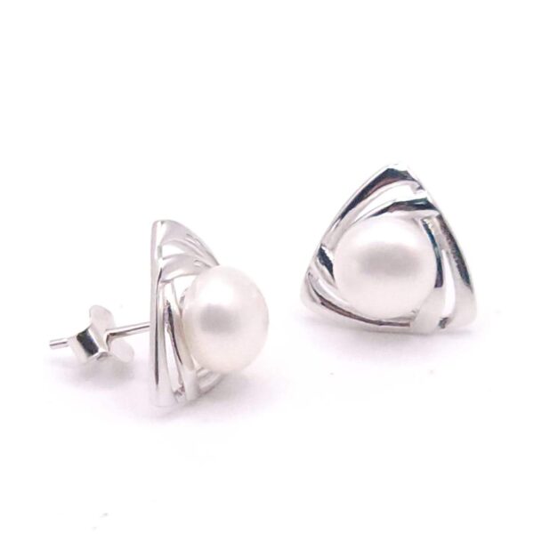 Aretes Triángulo Perla</br> 1-14622 3 Aretes Triángulo Perla</br> 1-14622 - Imagen 2