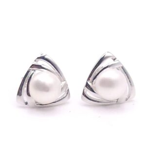 Aretes Triángulo Perla</br> 1-14622