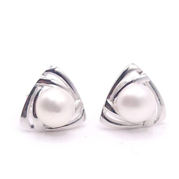 Aretes Triángulo Perla</br> 1-14622 2 Aretes Triángulo Perla</br> 1-14622