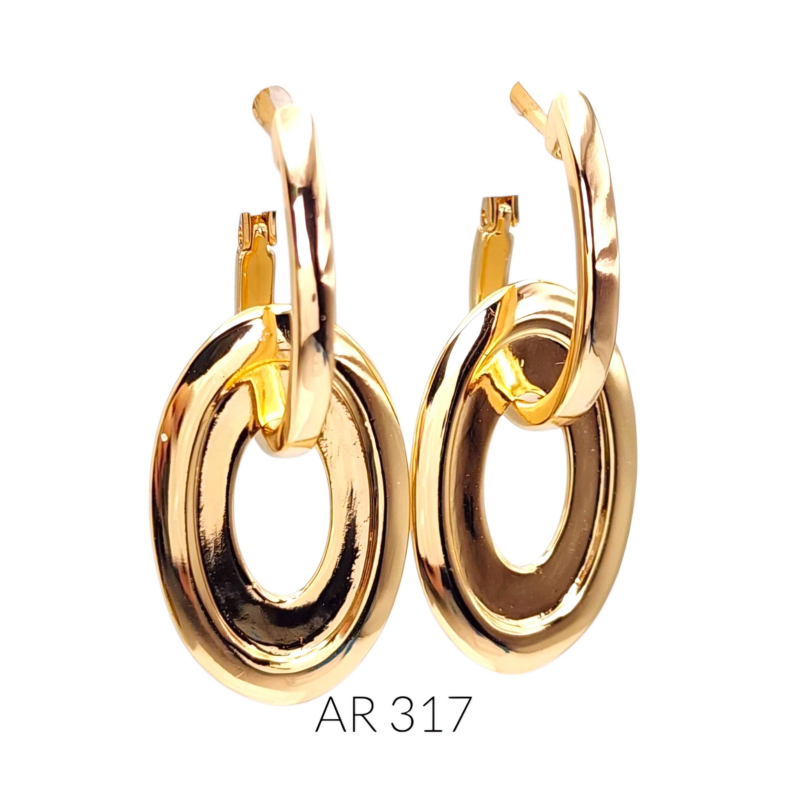 Argollas Ovaladas Doradas</br> 1-15098 3 Argollas Ovaladas Doradas</br> 1-15098 - Imagen 2