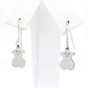 ARETES DE GANCHO DE PLATA 925 CON UN TOUS LISO 1-04577