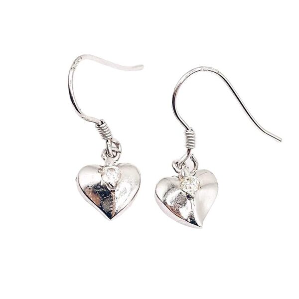 ARETES DE CORAZON CON UNA CIRCONIA EN MEDIO CON GANCHO 1-05931 2 ARETES DE CORAZON CON UNA CIRCONIA EN MEDIO CON GANCHO 1-05931