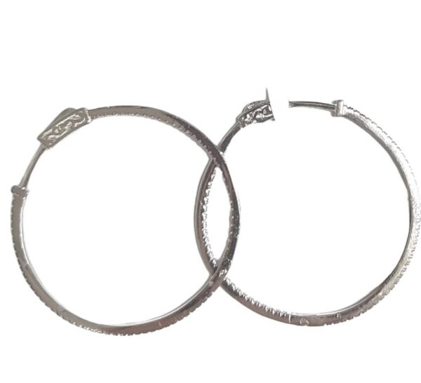 ARGOLLAS CON CIRCONIAS ADELANTE 4 CM DE DIAMETRO CON BROCHE 1-11905 2 ARGOLLAS CON CIRCONIAS ADELANTE 4 CM DE DIAMETRO CON BROCHE 1-11905