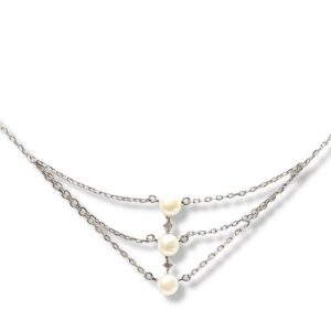 GARGANTILLA CON DIJE DE 3 PERLAS Y 3 CIRCONIAS 1-11333